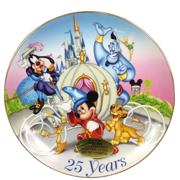 Walt Disney World 25 Years Collector Plate 1996 It's Time to Remember The MAGIC